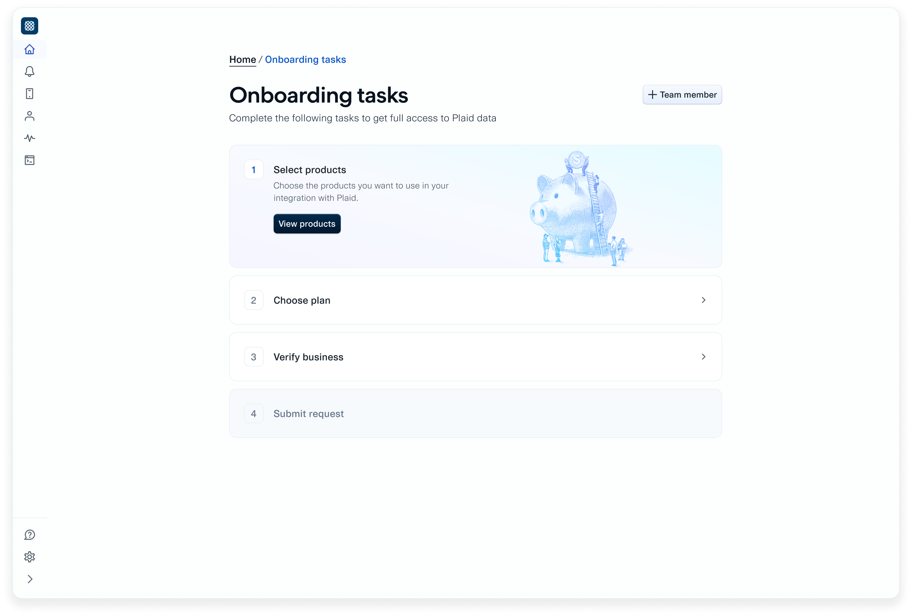 Plaid onboarding tasks