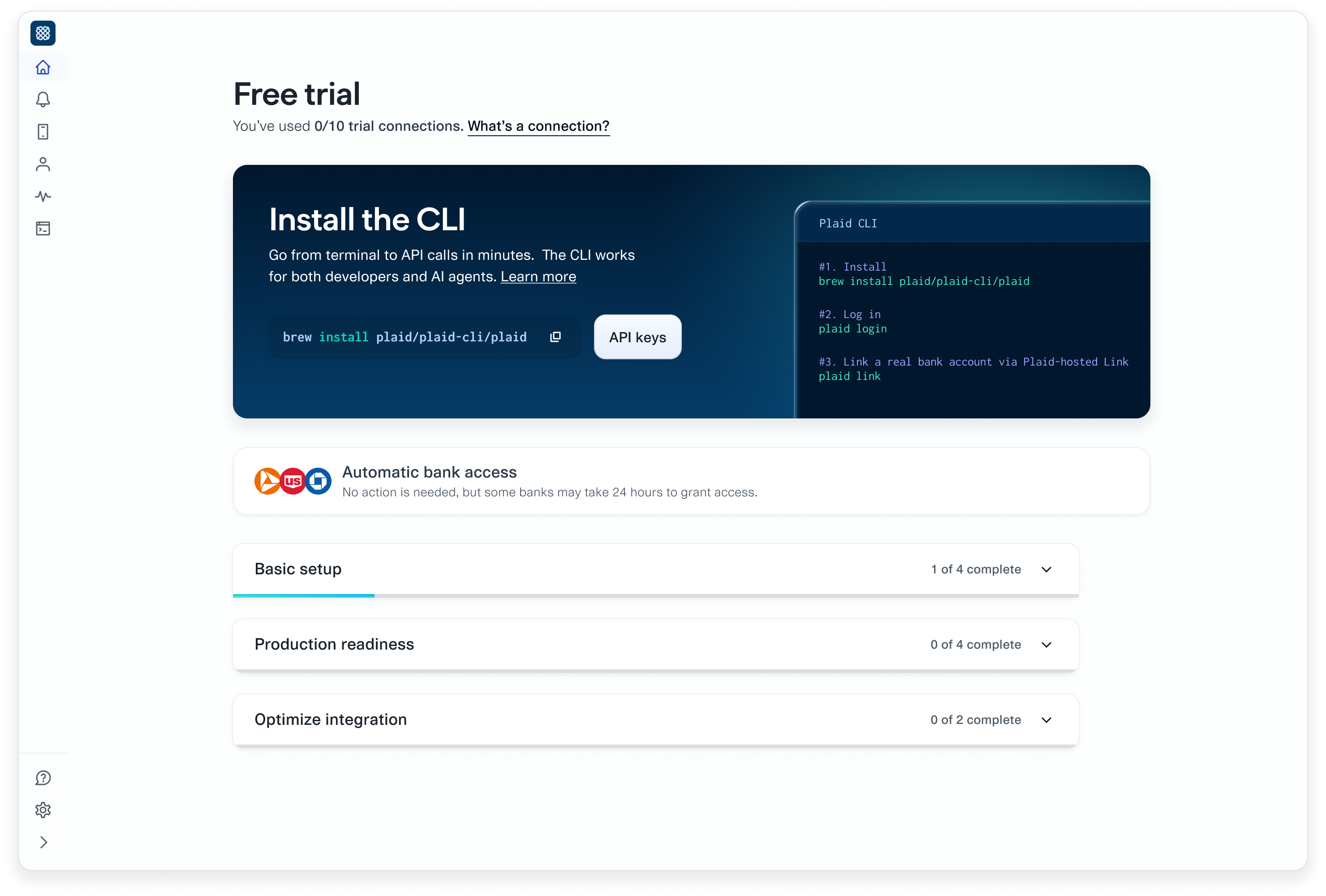Plaid free trial overview