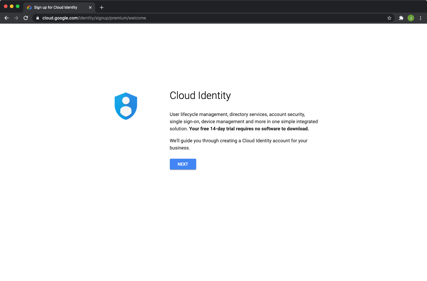 Cloud Identity Signup experience