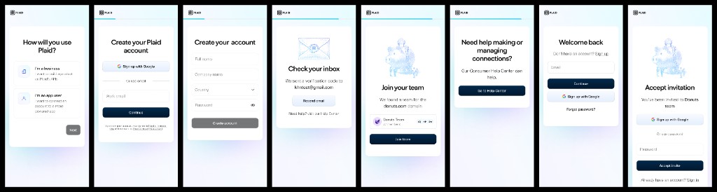 Plaid mobile onboarding flow